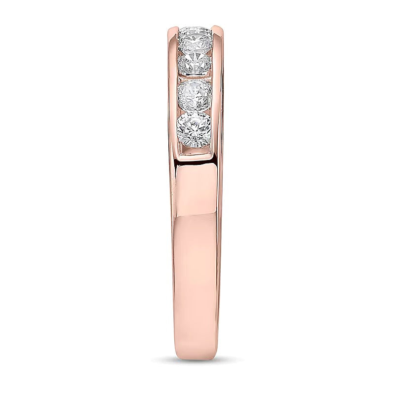 0,75 ct. Gesamtgewicht Diamant-Ring kanalgefasst mit elf Steinen in 10K Roségold (I/I2)