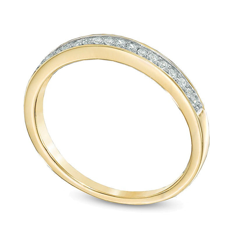 0.1 ct. Gesamtgewicht Diamant-Ehering in 10K Gelbgold