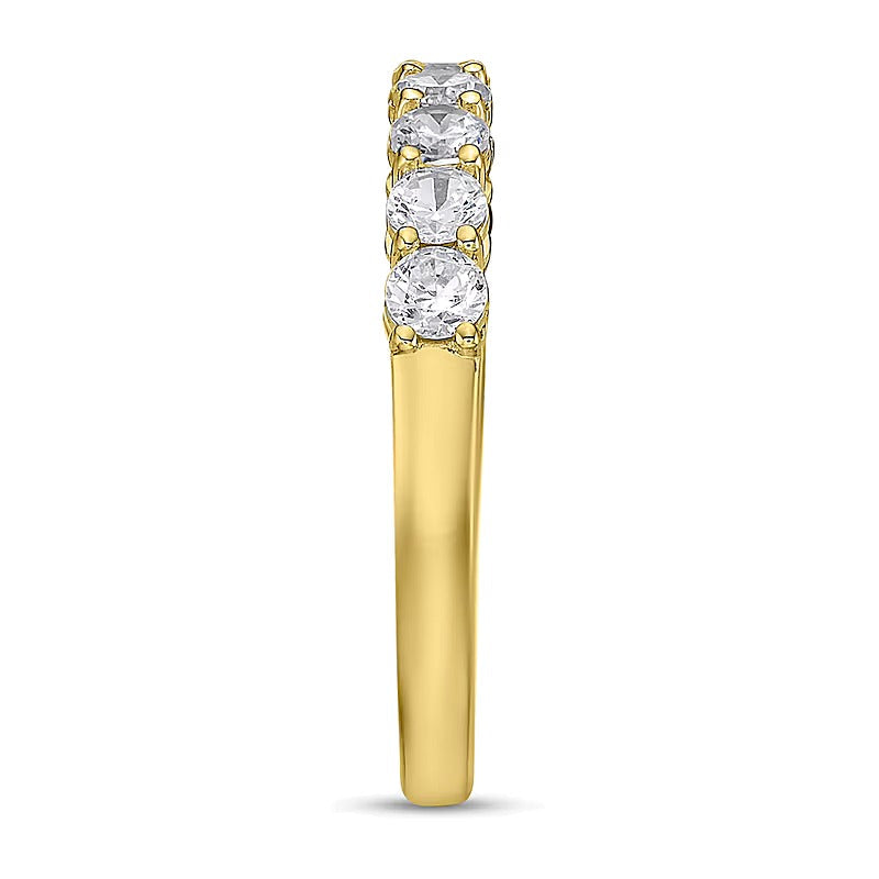 0.75 ct. Gesamtgewicht Diamant-Ring mit neun Steinen in 10K Gelbgold (I/I2)