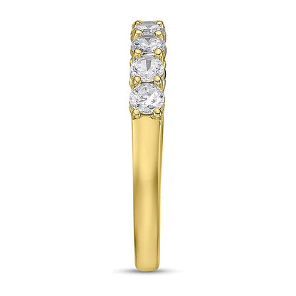 0.75 ct. Gesamtgewicht Diamant-Ring mit neun Steinen in 10K Gelbgold (I/I2)