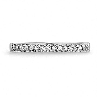 0.1 CT. Gesamtgewicht Diamant-Ehering in 10K Weißgold