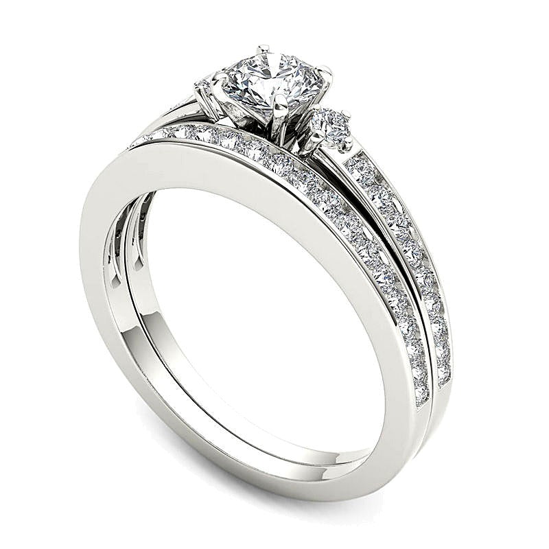 Diamant-Brautset 1.0 ct. Gesamtgewicht in 14K Weißgold