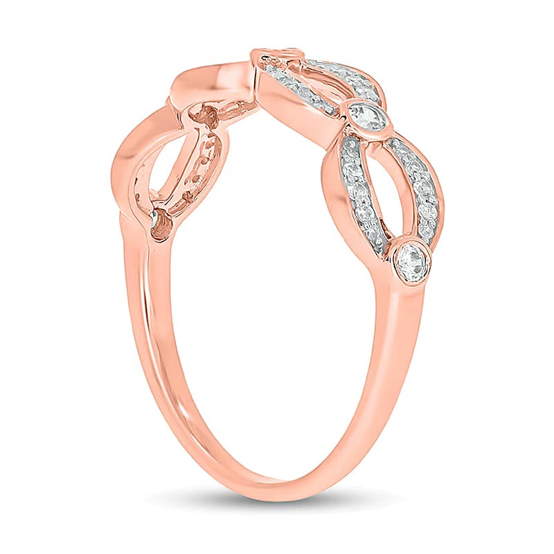 0,25 ct. Gesamtgewicht Diamant Stackable Ring mit offenen Gliedern in 10K Roségold