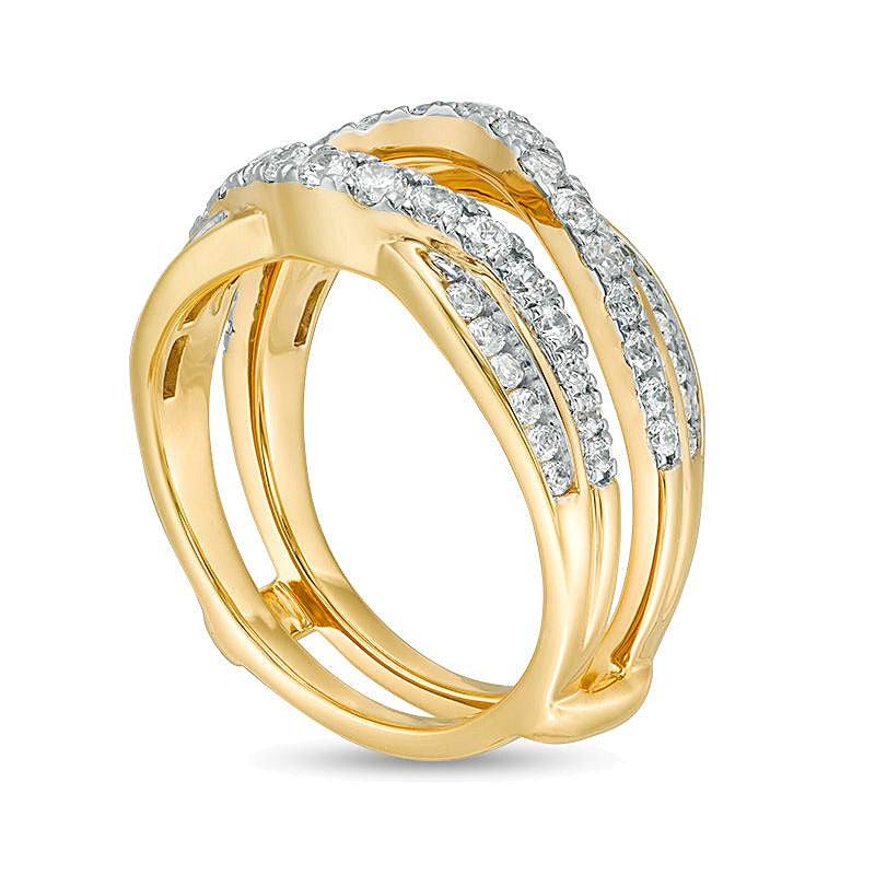 Diamant Criss-Cross Ring Solitär-Enhancer 1.0 ct. Gesamtgewicht in 14K Gelbgold
