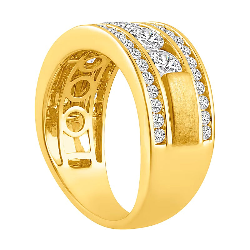 2.0 ct. Gesamtgewicht zertifizierter Ring mit Labordiamanten in 14K Gelbgold (F/VS2)