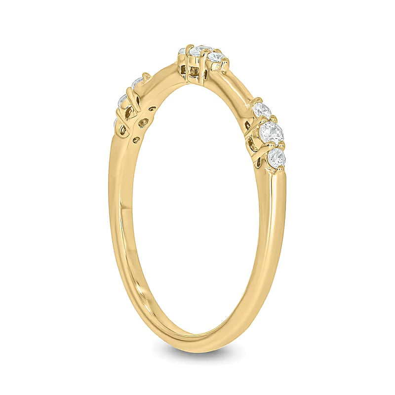 0,17 ct. Gesamtgewicht Diamant Bambus-Ring zum Stapeln in 10K Gelbgold