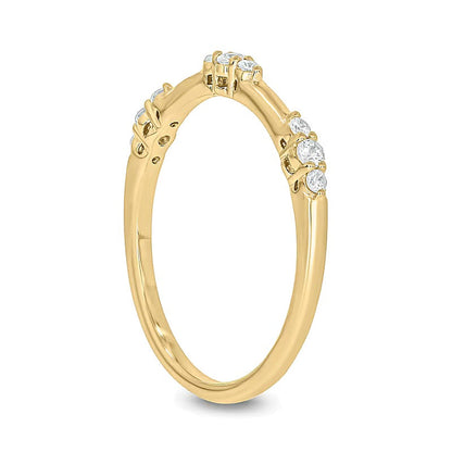 0,17 ct. Gesamtgewicht Diamant Bambus-Ring zum Stapeln in 10K Gelbgold