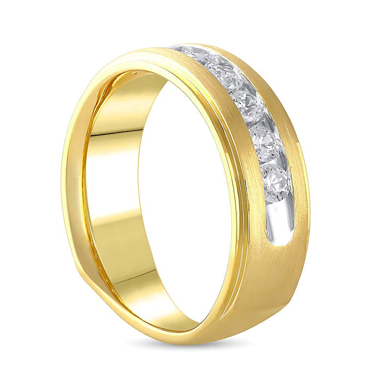 1,0 ct. Gesamtgewicht Diamant Ehering mit zehn Steinen in 10K Gelbgold