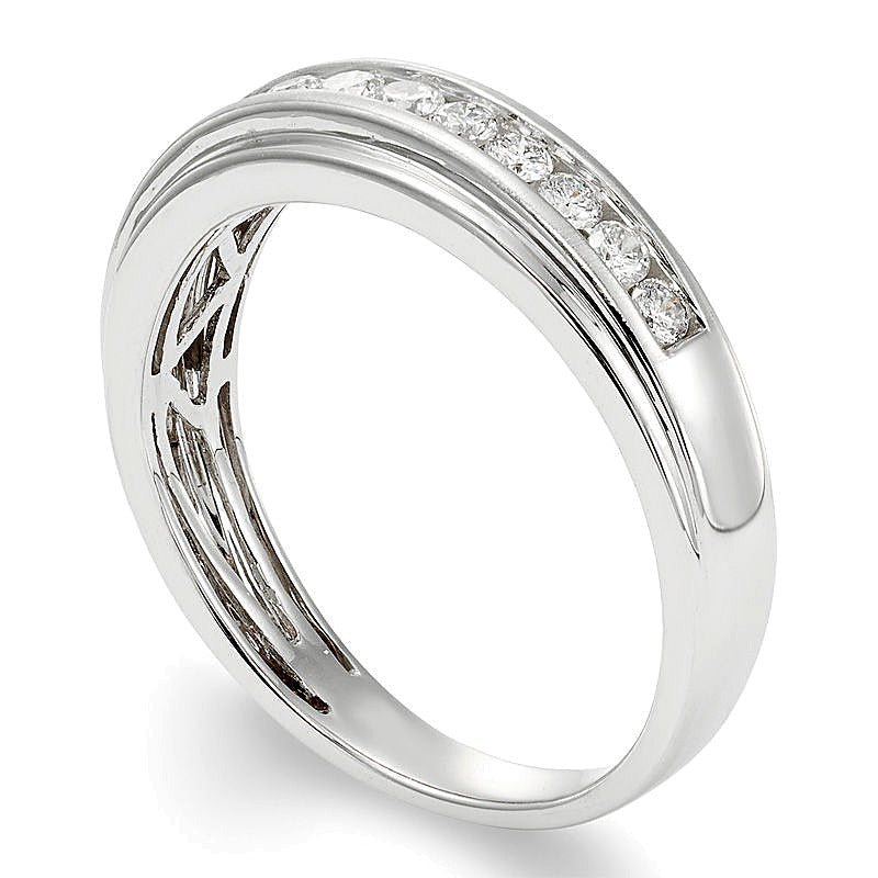 0.5 ct. Gesamtgewicht Diamant-Ring kanalgefasst in 14K Weißgold (I/I2)