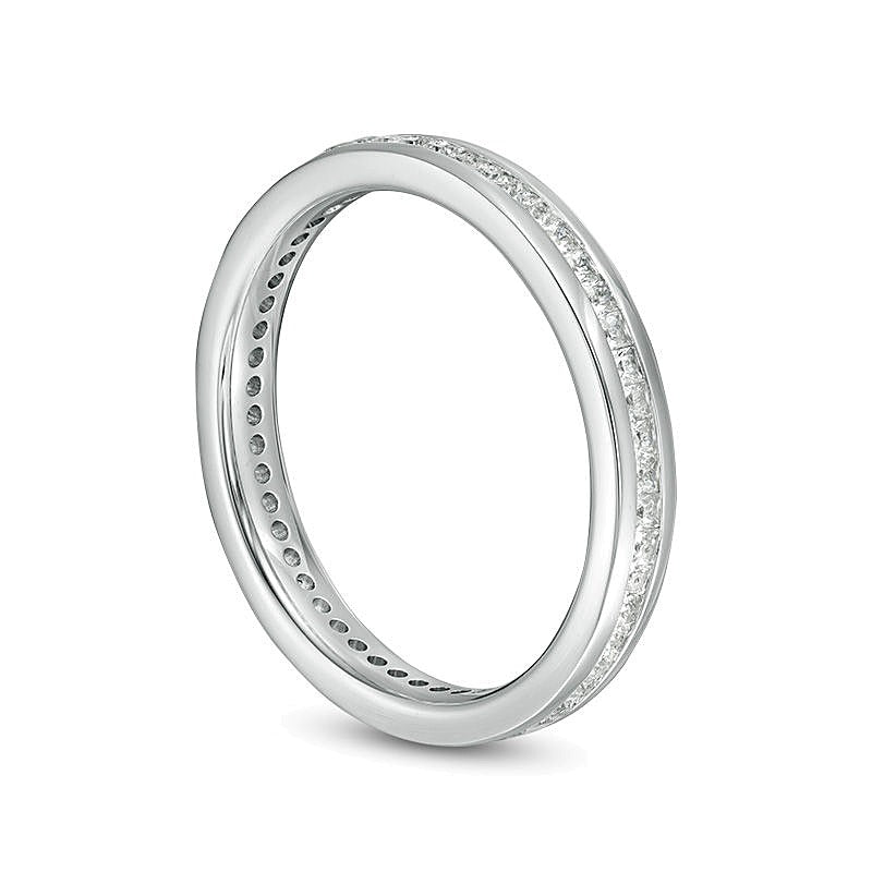 0,5 ct. Gesamtgewicht Memoire-Ring mit Diamanten im Princess-Schliff in 14K Weißgold (H/SI2)