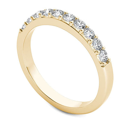 0.5 ct. Gesamtgewicht Diamant Ehering mit zehn Steinen in 10K Gelbgold
