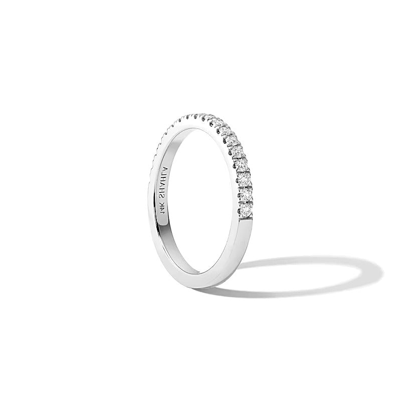 0.25 ct. Gesamtgewicht Labordiamant Pavé-Ring in 14K Weißgold (F/VS2)