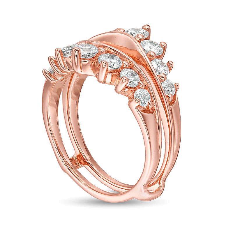 1.5 CT. Gesamtgewicht Diamant-Ring Solitär-Enhancer aus 14K Roségold