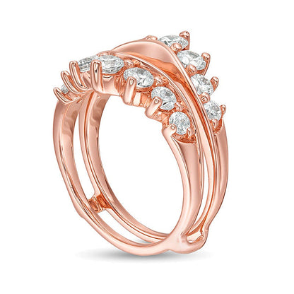 1.5 CT. Gesamtgewicht Diamant-Ring Solitär-Enhancer aus 14K Roségold