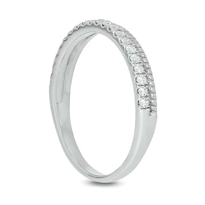 0.2 ct. Gesamtgewicht Diamant-Ring mit Kordelrand zum Stapeln in 10K Weißgold
