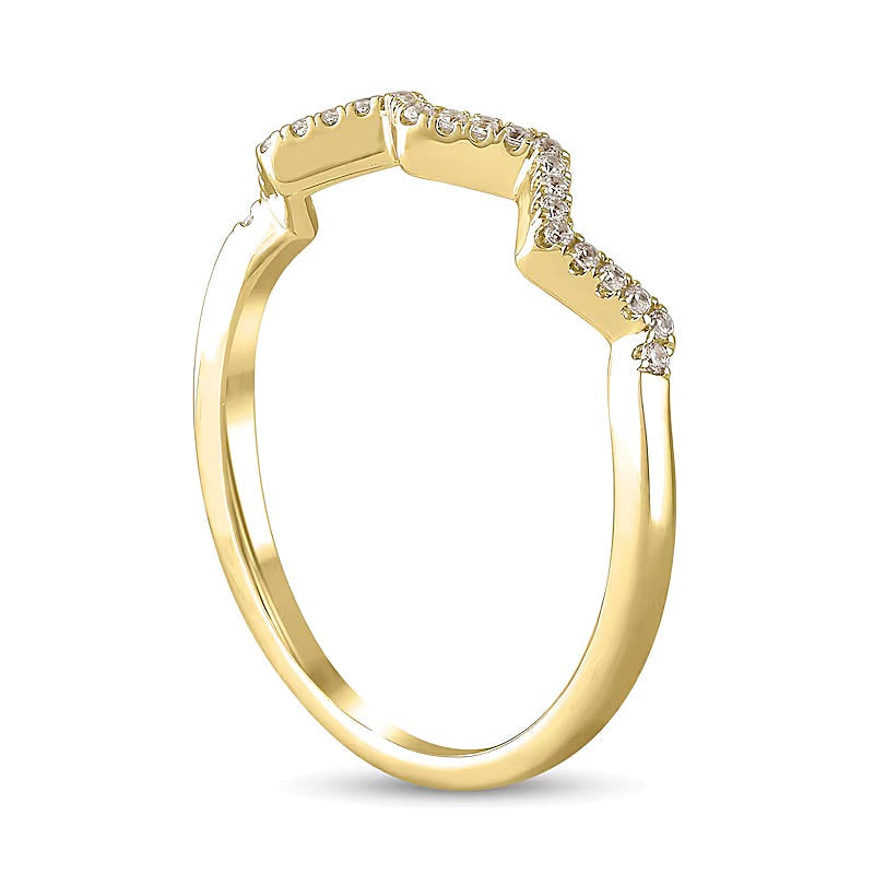 0.07 ct. Gesamtgewicht Diamant Zickzack-Ring aus 14K Weißgold für Damen