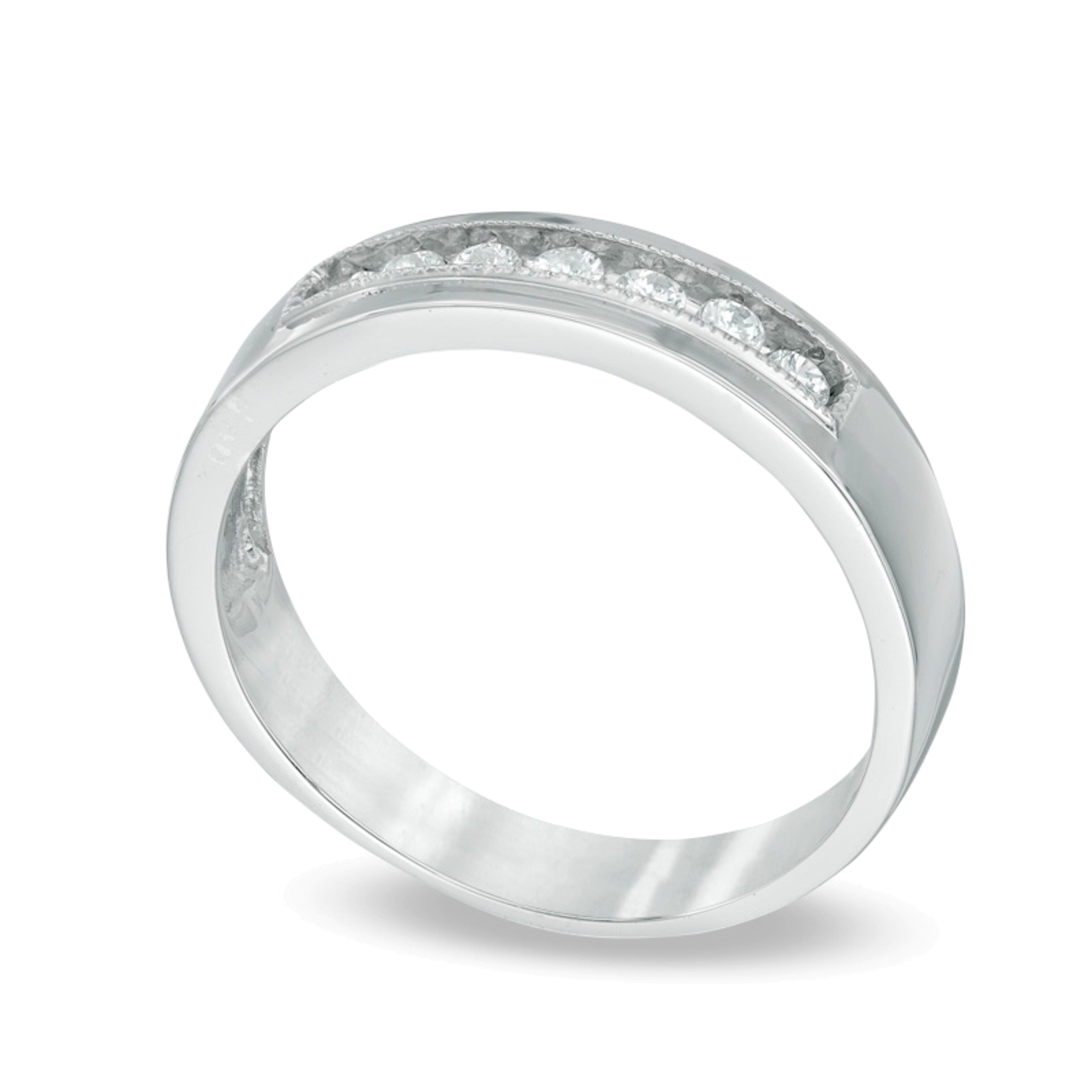 0.25 CT. Gesamtgewicht Diamant Ehering in 10K Weißgold