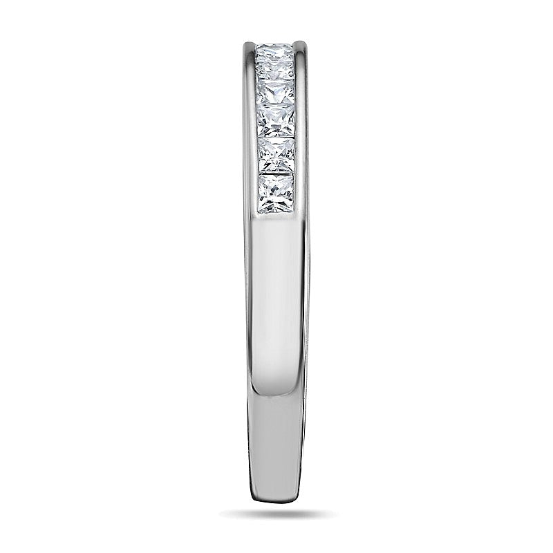 0.5 CT. TW Ehering mit Diamanten im Princess-Schliff in Platin (I/SI2)