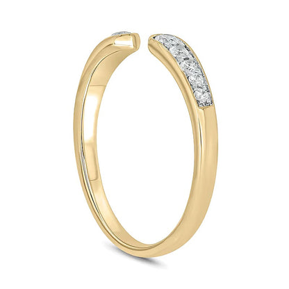 0.2 ct. Gesamtgewicht Diamant Ring mit ansteigendem Besatz und offener Schiene in 10K Gelbgold