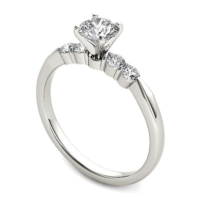 0.5 ct. Gesamtgewicht Diamant-Verlobungsring in 14K Weißgold