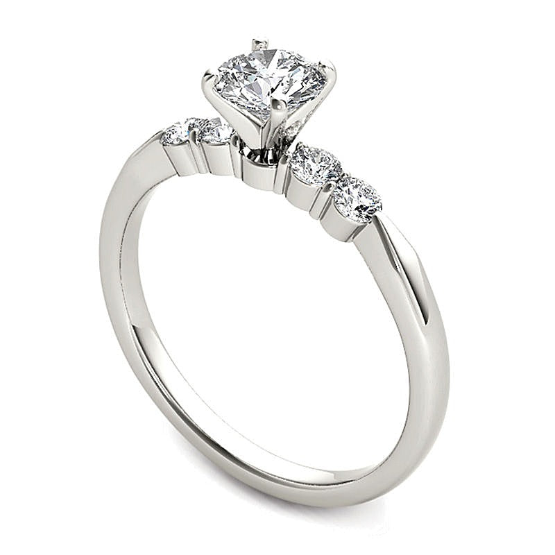 0.5 ct. Gesamtgewicht Diamant-Verlobungsring in 14K Weißgold