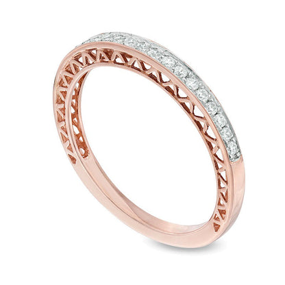Memoire-Ring mit Diamanten 0.17 ct. Gesamtgewicht in 10K Roségold