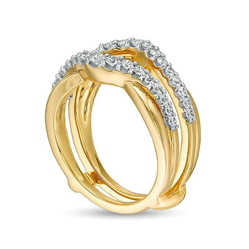 0.63 ct. Gesamtgewicht Diamant Solitär-Enhancer mit Konturdesign in 14K Gelbgold