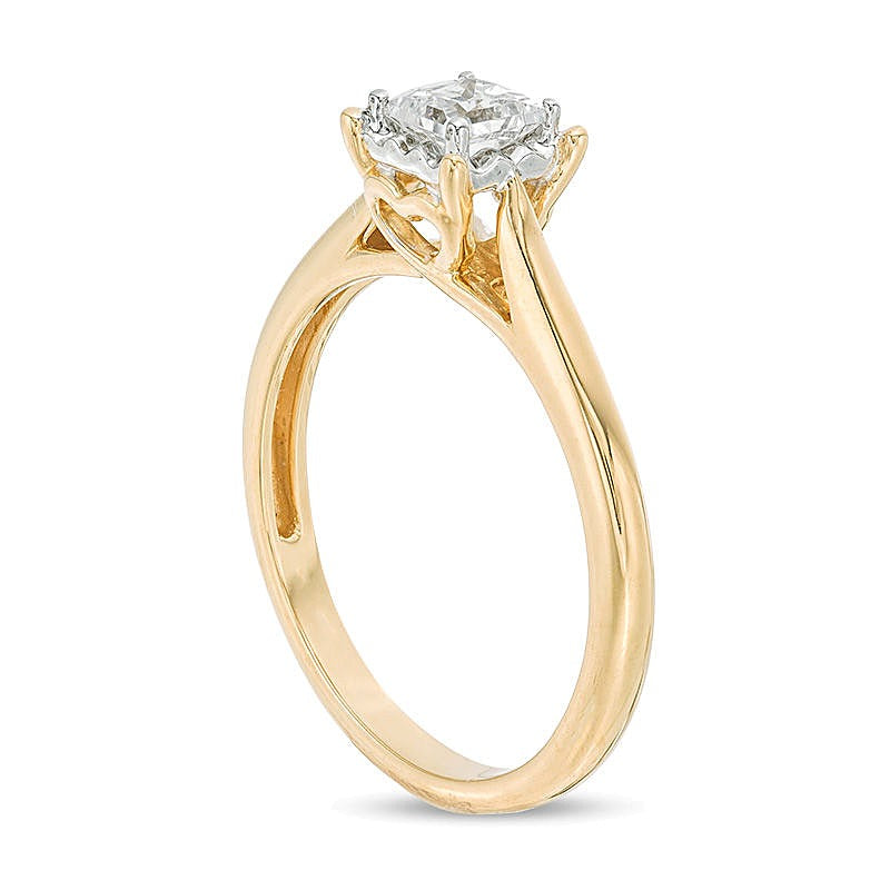 0.38 ct. Solitär-Verlobungsring mit Diamant im Princess-Schliff in 10K Gelbgold