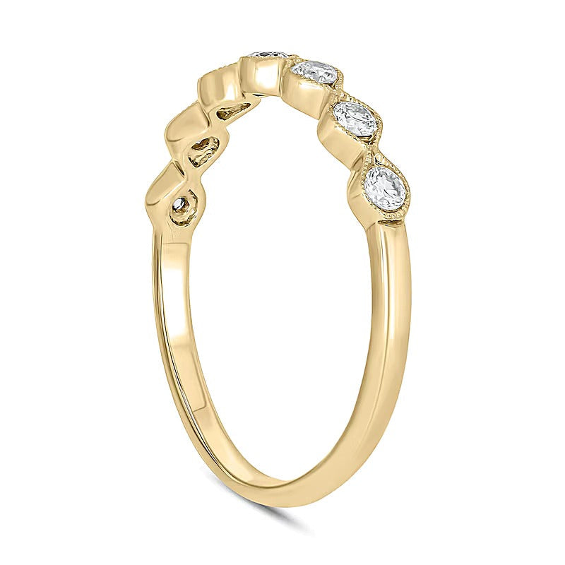 0.25 ct. Gesamtgewicht Diamant-Ring im Vintage-Stil zum Stapeln in 10K Gelbgold