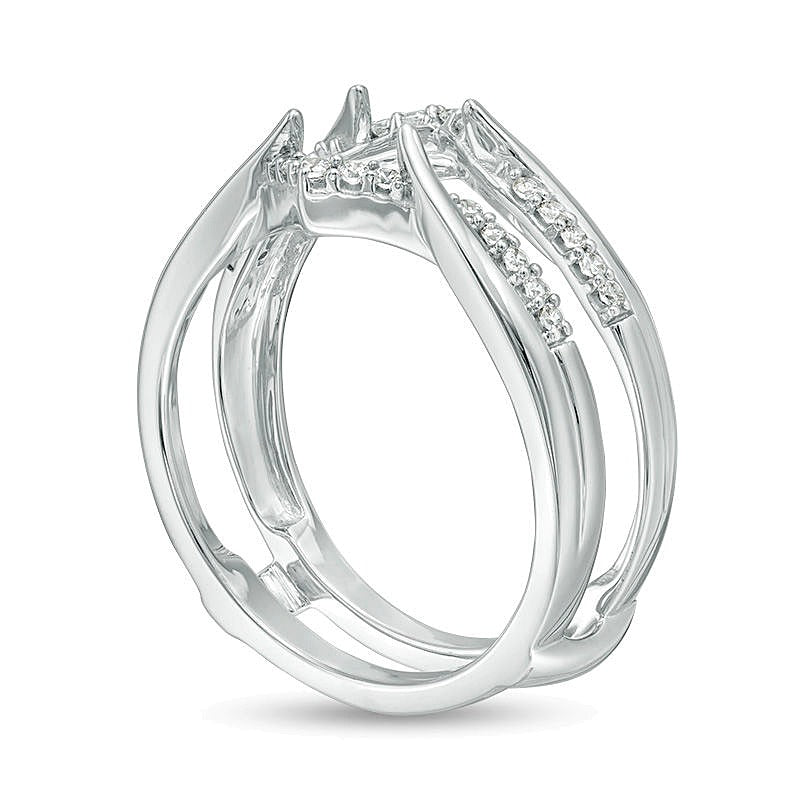 0.2 CT. Gesamtgewicht Diamant Chevron Solitär-Enhancer in 14K Weißgold