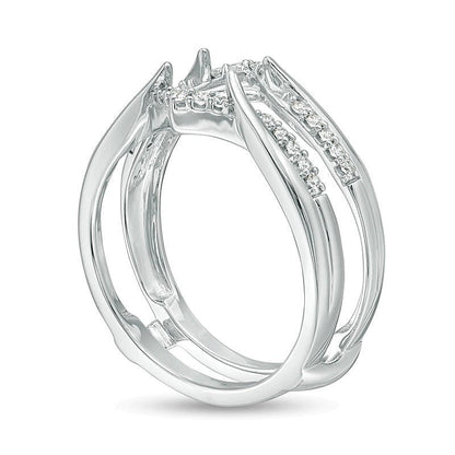 0.2 CT. Gesamtgewicht Diamant Chevron Solitär-Enhancer in 14K Weißgold