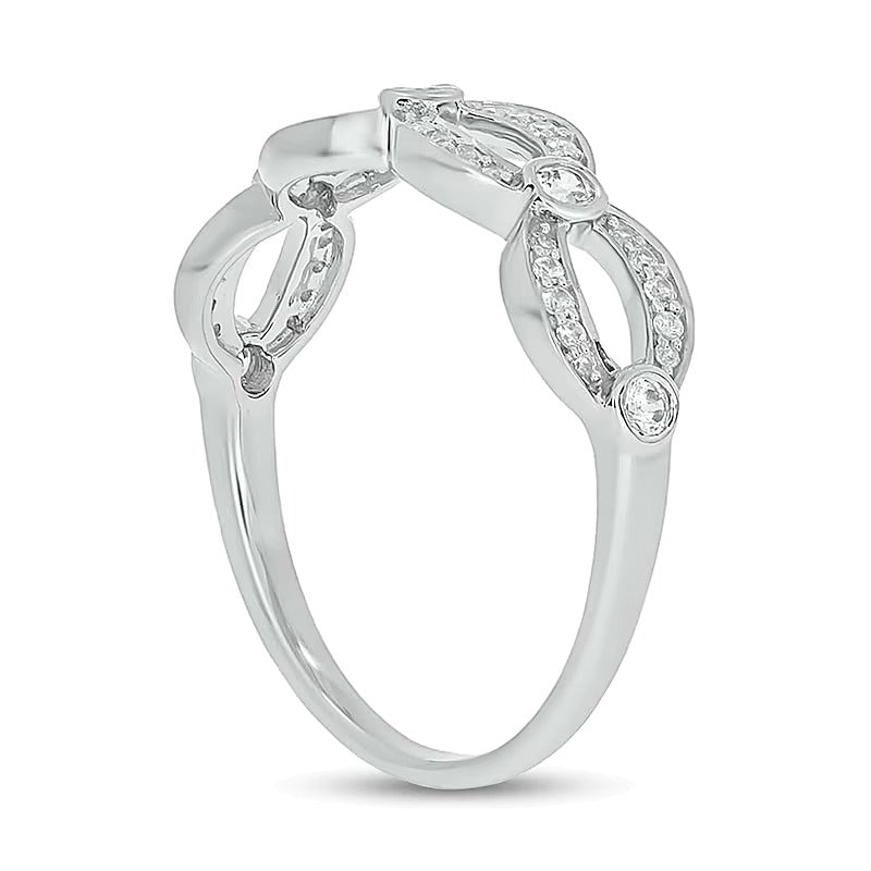 0.25 ct. Gesamtgewicht Diamant-Ring zum Kombinieren mit offenem Gliederdesign in 10K Weißgold