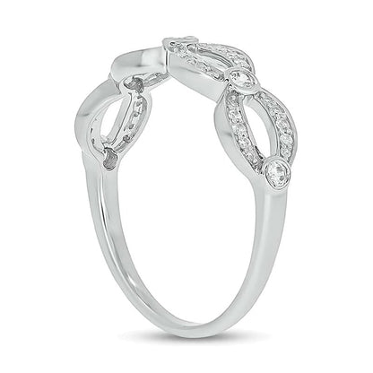 0.25 ct. Gesamtgewicht Diamant-Ring zum Kombinieren mit offenem Gliederdesign in 10K Weißgold