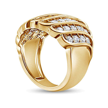 Fashion-Ring mit weißen Diamanten im Rundschliff in 14K Weißgold für Damen