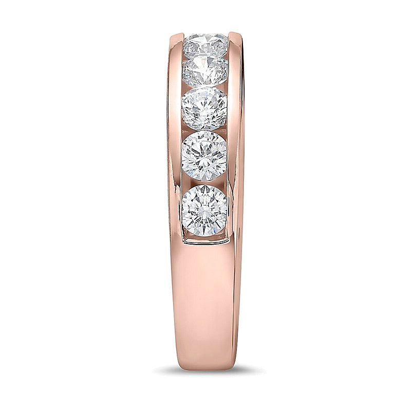 1,5 ct. Gesamtgewicht Diamant Ring mit elf Steinen kanalgefasst in 10K Roségold (I/I2)