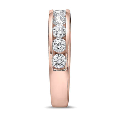 1,5 ct. Gesamtgewicht Diamant Ring mit elf Steinen kanalgefasst in 10K Roségold (I/I2)