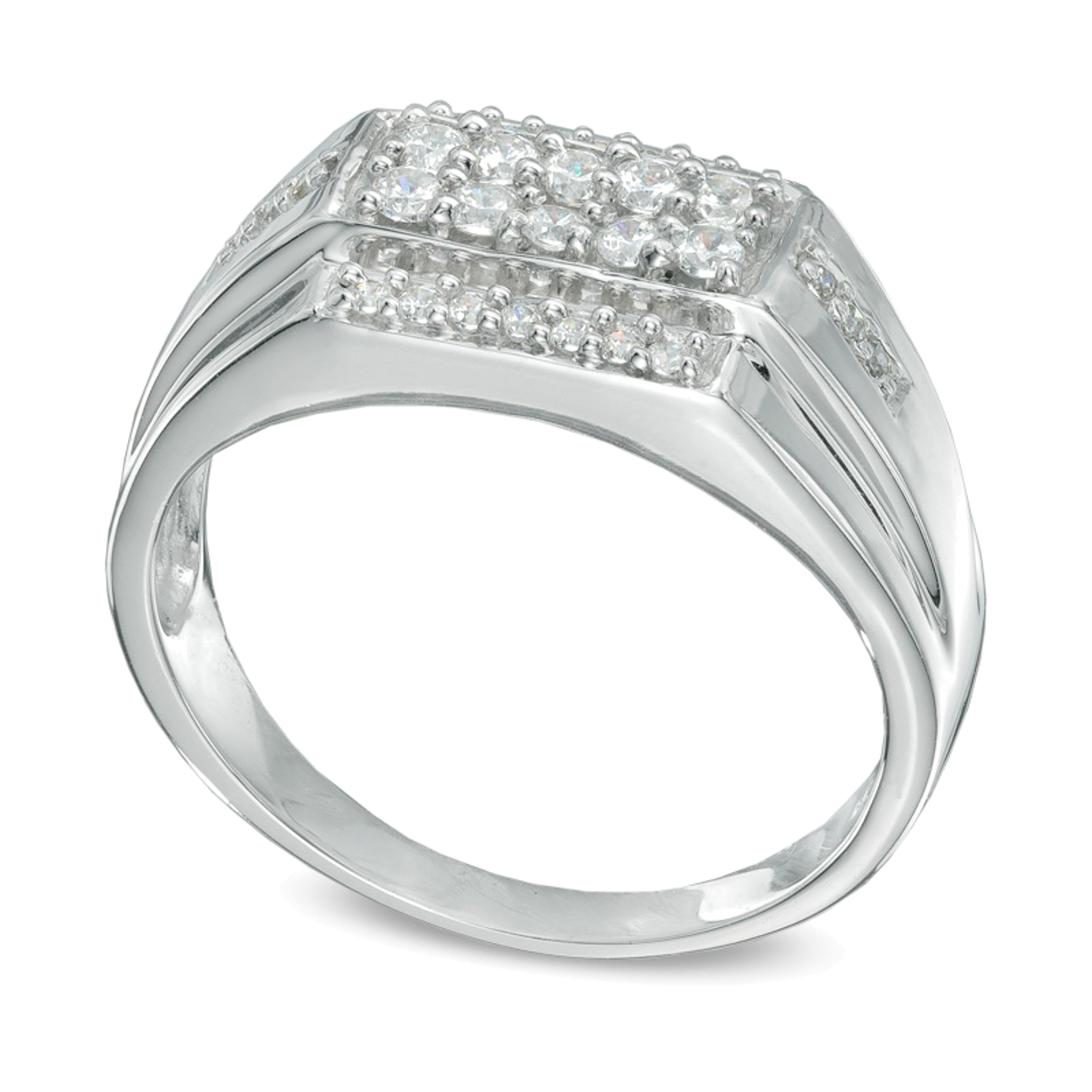 0.5 ct. Gesamtgewicht Diamant-Ring in 10K Weißgold