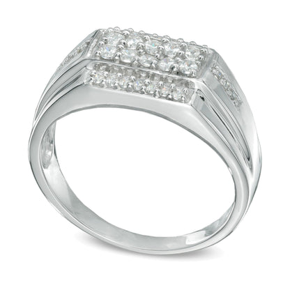 0.5 ct. Gesamtgewicht Diamant-Ring in 10K Weißgold