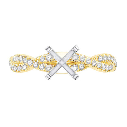 0.33 ct. Gesamtgewicht Diamant Solitär-Fassung mit Twist-Schiene für Damen aus 14K Gelbgold