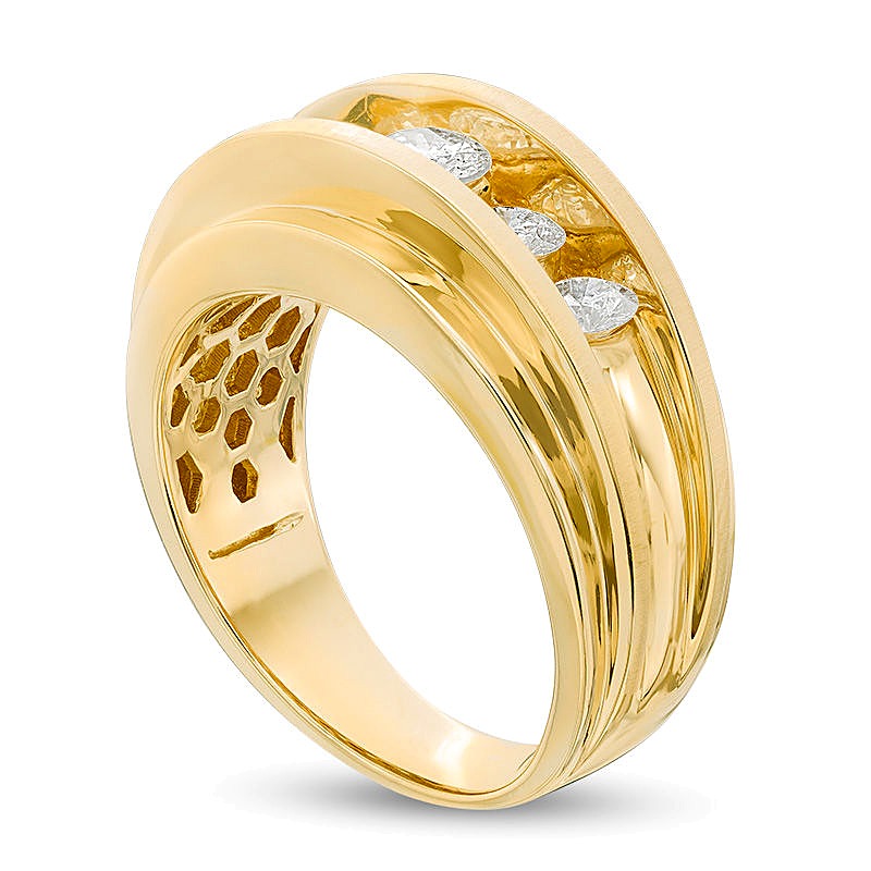 Ehering mit Diamanten 1.5 CT. Gesamtgewicht in 14K Gelbgold