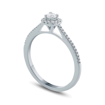 0,25 ct. Gesamtgewicht Diamant Freundschaftsring mit Kissenschliff-Rahmen in 10K Weißgold