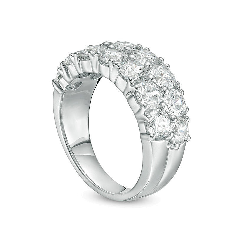 3.0 ct. Gesamtgewicht Diamant Memoire-Ring zweireihig in 10K Weißgold