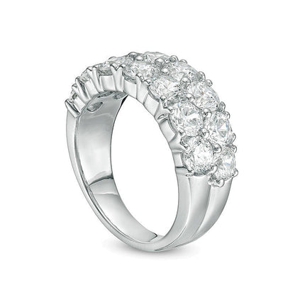 3.0 ct. Gesamtgewicht Diamant Memoire-Ring zweireihig in 10K Weißgold