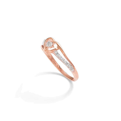 Diamant-Herz Freundschaftsring in 10K Roségold
