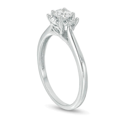 0.38 CT. Diamant Solitär Verlobungsring in 10K Weißgold
