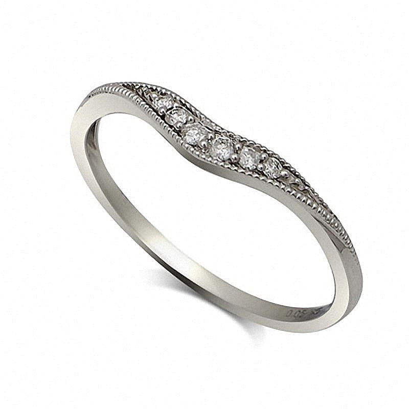 0,05 ct. Gesamtgewicht Diamant Ring im Vintage-Stil in 14K Weißgold