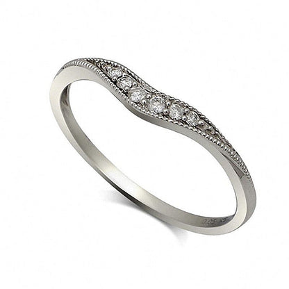 0,05 ct. Gesamtgewicht Diamant Ring im Vintage-Stil in 14K Weißgold