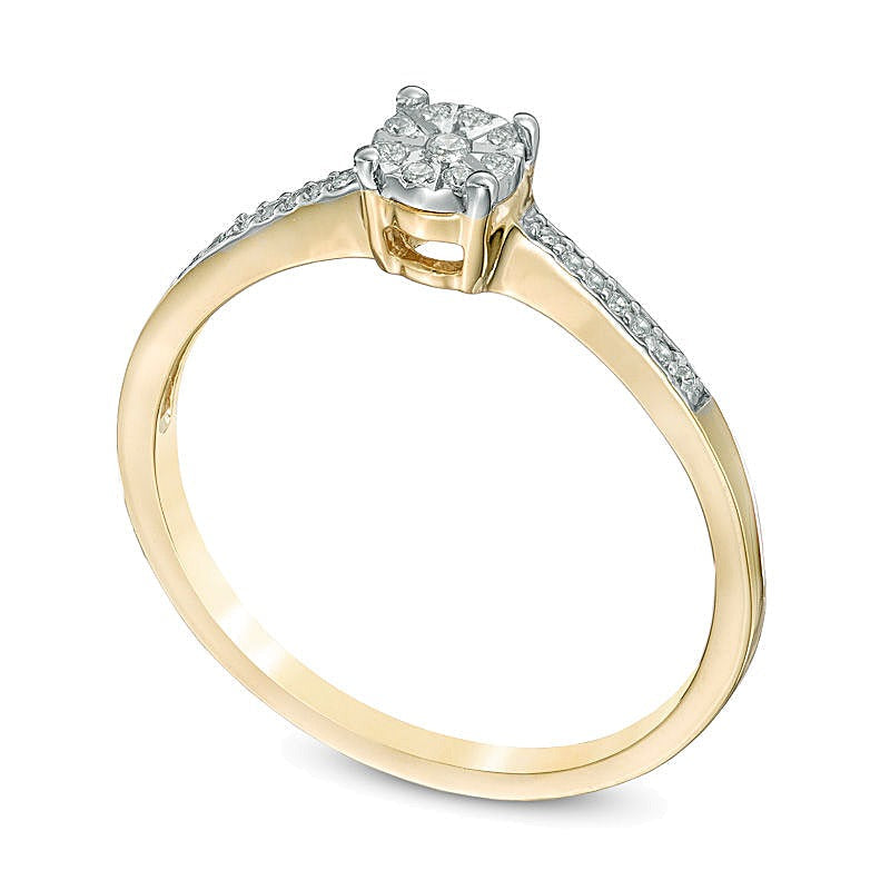 0.07 ct. Gesamtgewicht Multi-Diamant Freundschaftsring in 10K Gelbgold
