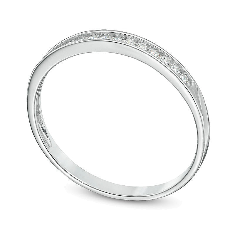 Memoire-Ring mit Diamanten 0.1 ct. Gesamtgewicht in 10K Weißgold