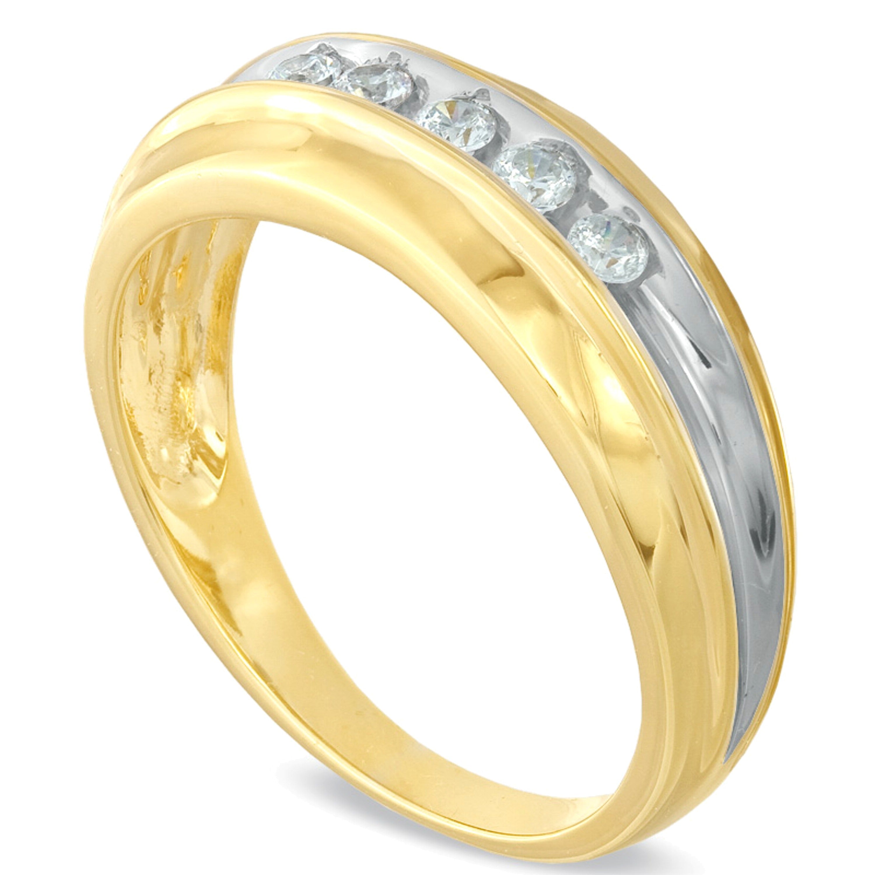 0.25 ct. Gesamtgewicht Diamant Fünfstein-Ehering in 10K Gelbgold
